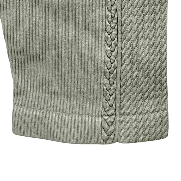 Aerie Offline Big Chill Seamless 7/8 Braided Ribbed Leggings Sz M Light Gray - Picture 7 of 10